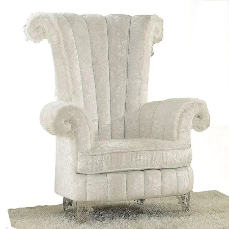 Accent Chair with Rolled Arms and Back